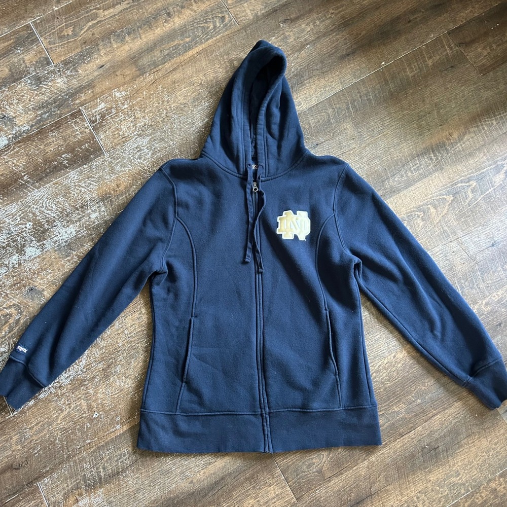 JanSport Notre Dame Fighting Irish Women's Large Navy Blue Full Zip Hoodie NCAA